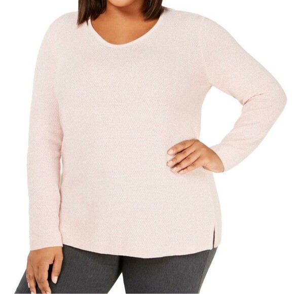 Karen Scott Baby Pink Sweater Size 1X NWT - Picture 1 of 3